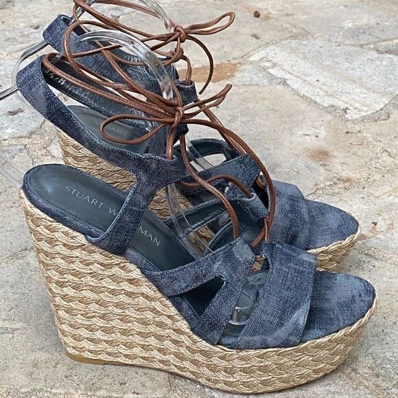 Stuart Weitzman Denim Wedge  - Picture 1 of 4